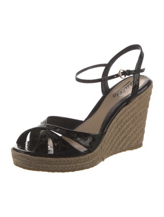 Gucci Microguccissima Pattern Patent Leather Espadrilles