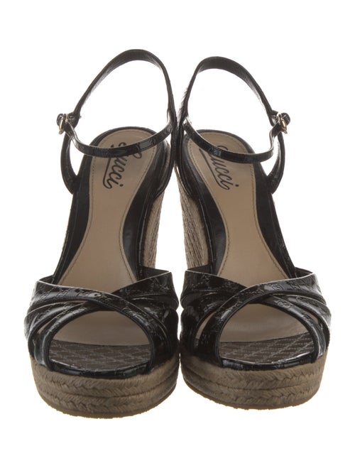 Gucci Microguccissima Pattern Patent Leather Espadrilles