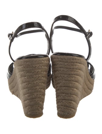 Gucci Microguccissima Pattern Patent Leather Espadrilles