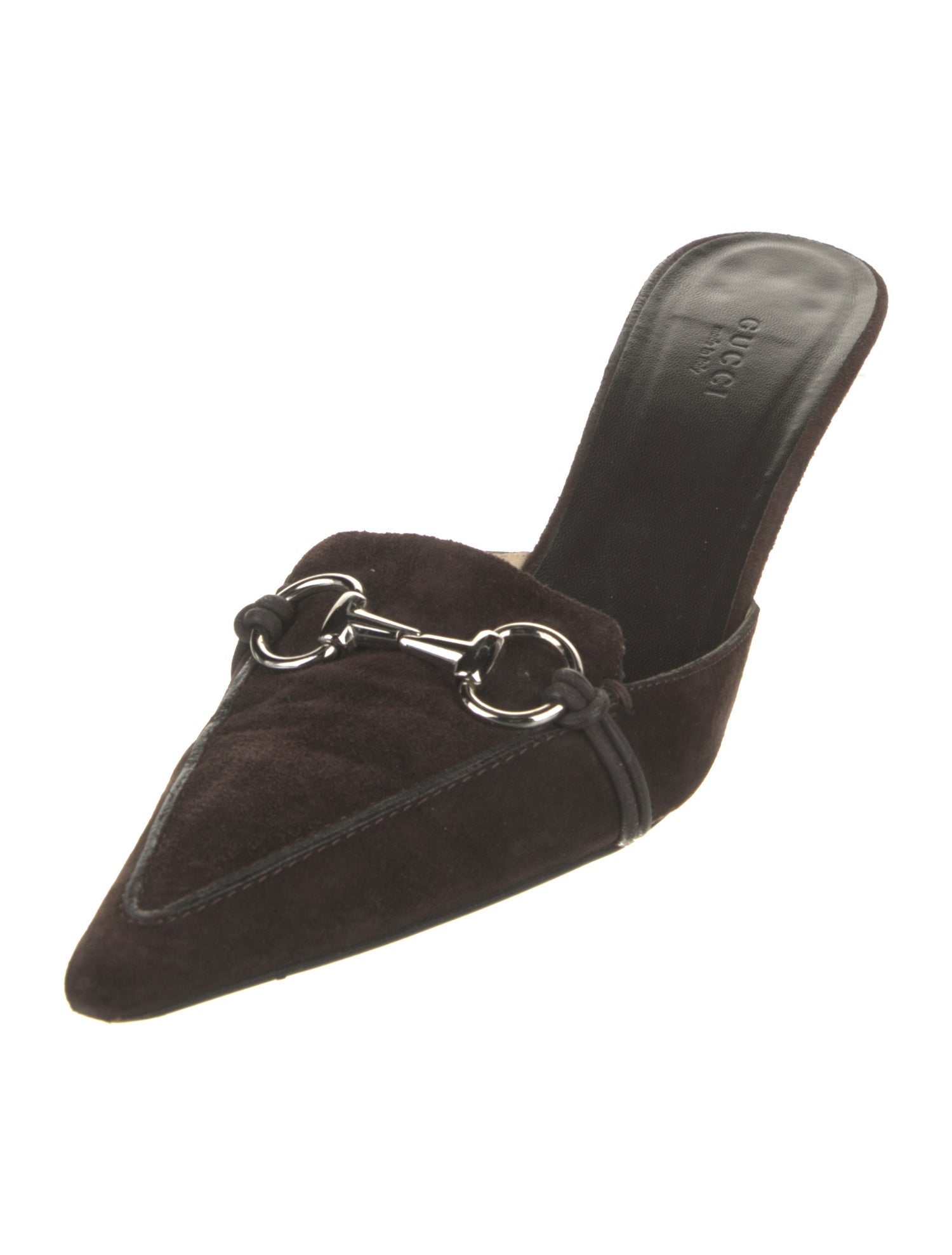 Gucci Horsebit Accent Suede Mules