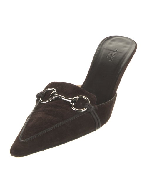 Gucci Horsebit Accent Suede Mules