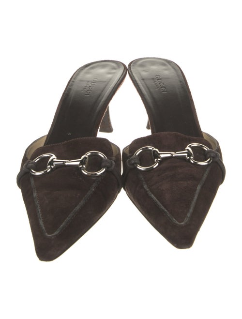 Gucci Horsebit Accent Suede Mules