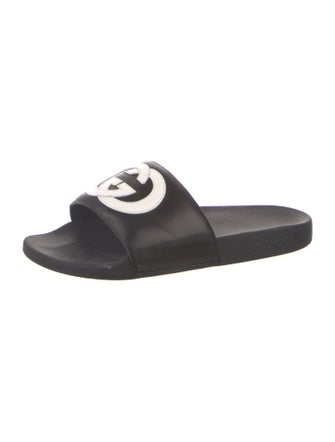 Gucci Interlocking G Logo Leather Slides