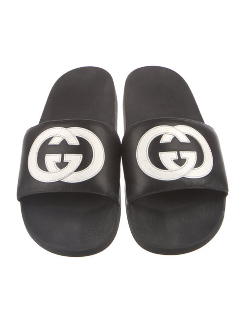Gucci Interlocking G Logo Leather Slides