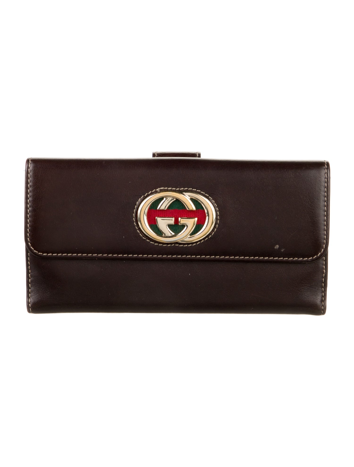 Gucci Gucci Vintage Web Accent Continental Wallet Web Accent Continental Wallet