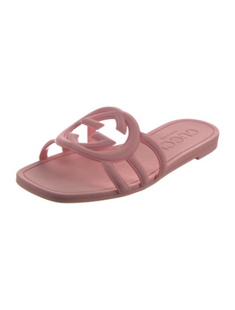 Gucci Interlocking G Logo Rubber Slides