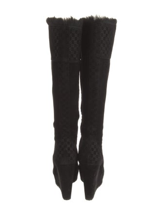 Gucci Suede Fur Trim Boots
