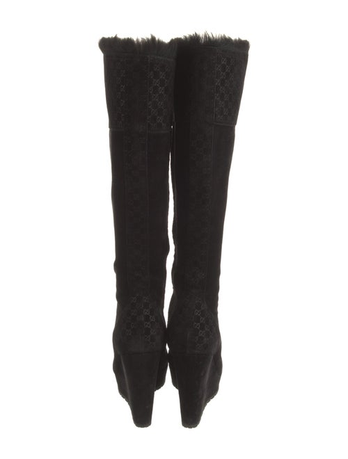 Gucci Suede Fur Trim Boots