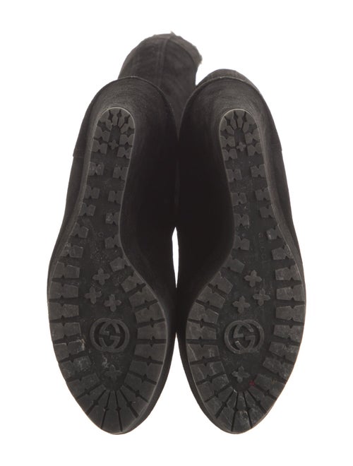 Gucci Suede Fur Trim Boots