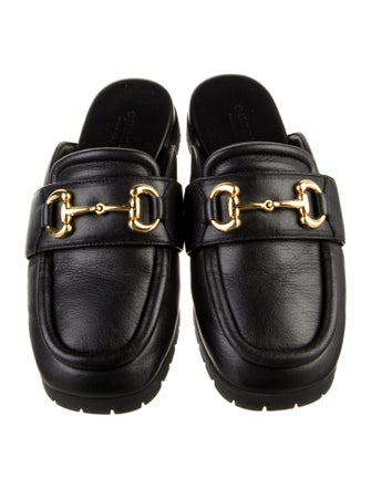 Gucci Horsebit Accent Leather Mules