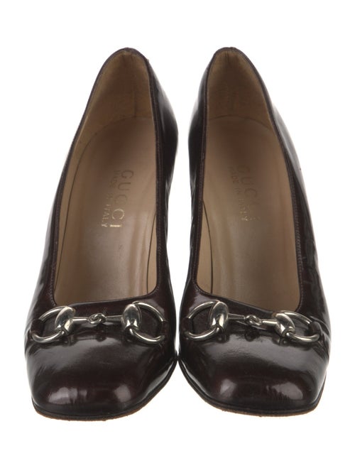 Gucci Horsebit Accent Patent Leather Pumps