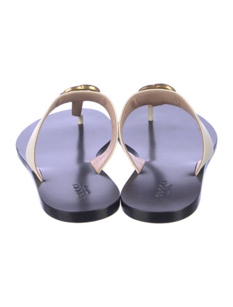 Gucci Double G Logo Leather Slides