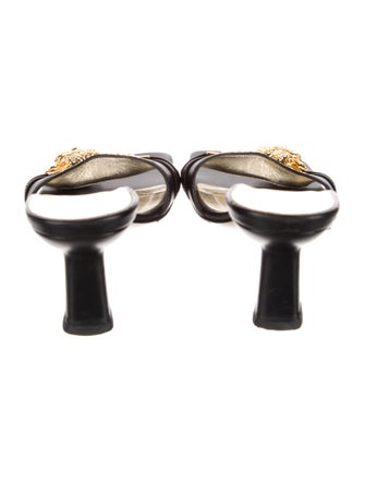 Gucci Tiger Head Accent Leather Slides