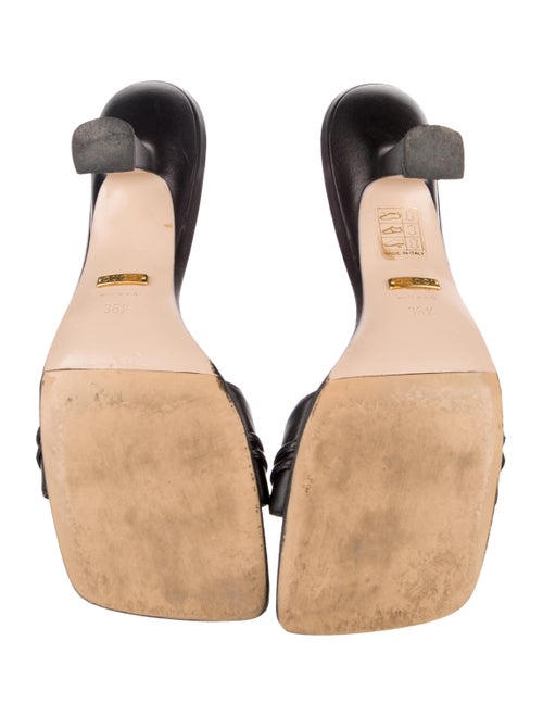 Gucci Tiger Head Accent Leather Slides