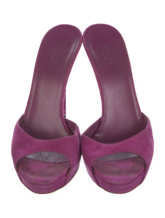 Gucci Bamboo Accent Suede Slides