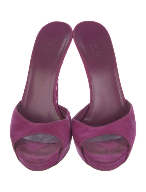 Gucci Bamboo Accent Suede Slides