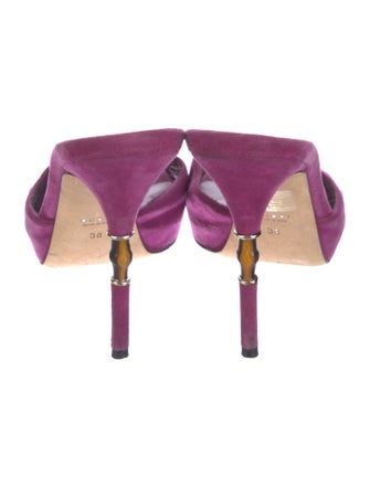 Gucci Bamboo Accent Suede Slides