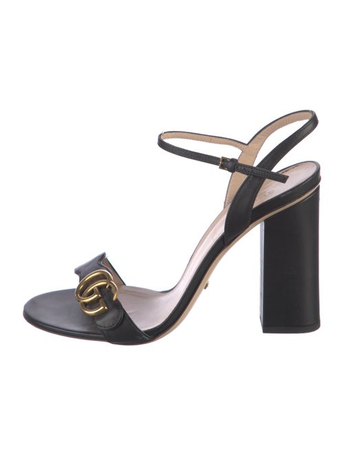 Gucci Double G Logo Leather Sandals