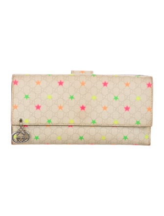 Gucci Neon Stars Sukey Logo Continental Wallet