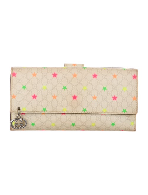 Gucci Neon Stars Sukey Logo Continental Wallet