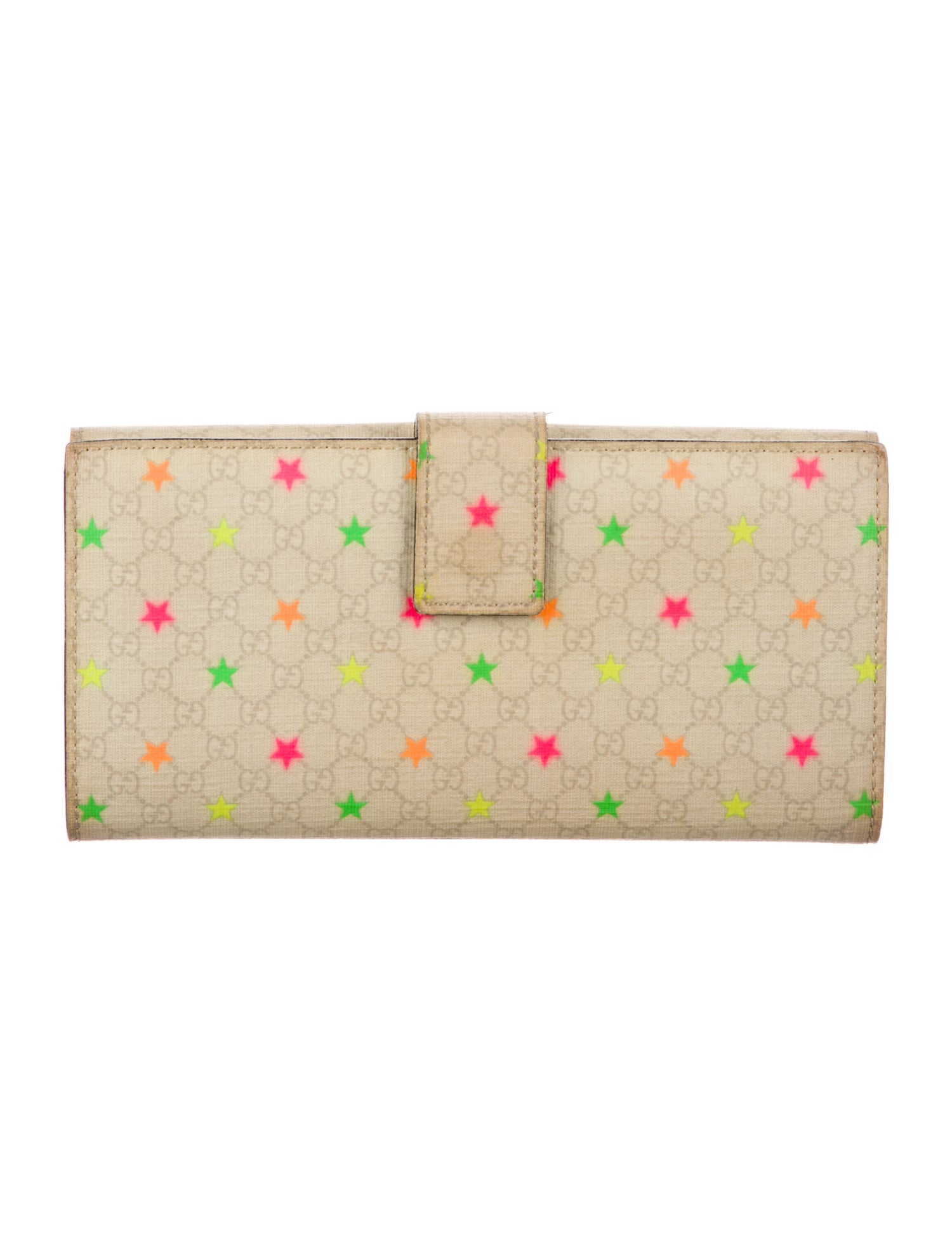Gucci Neon Stars Sukey Logo Continental Wallet