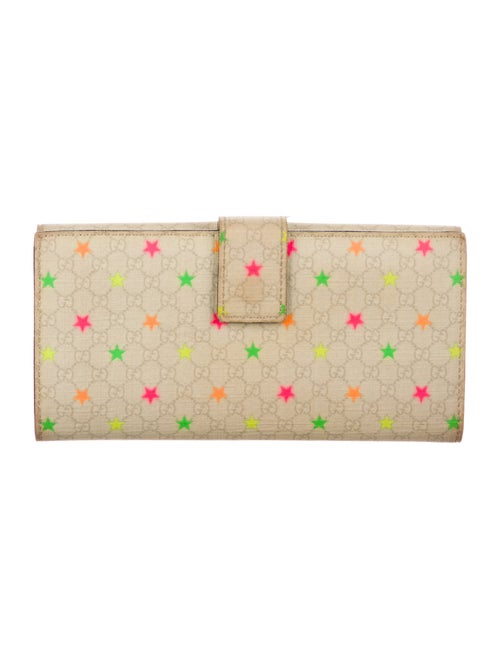 Gucci Neon Stars Sukey Logo Continental Wallet