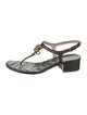 Gucci Double G Logo Leather T-Strap Sandals