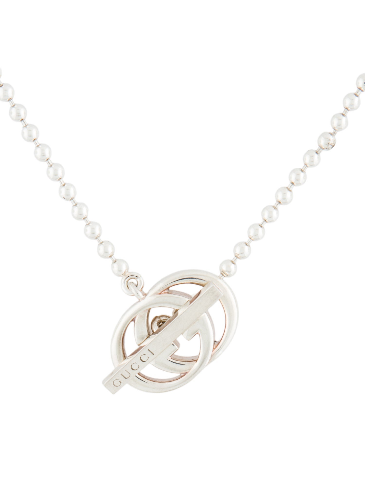 Gucci Interlocking G Logo Britt Toggle Necklace
