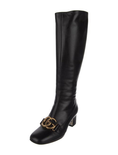 Gucci Double G Logo Leather Boots