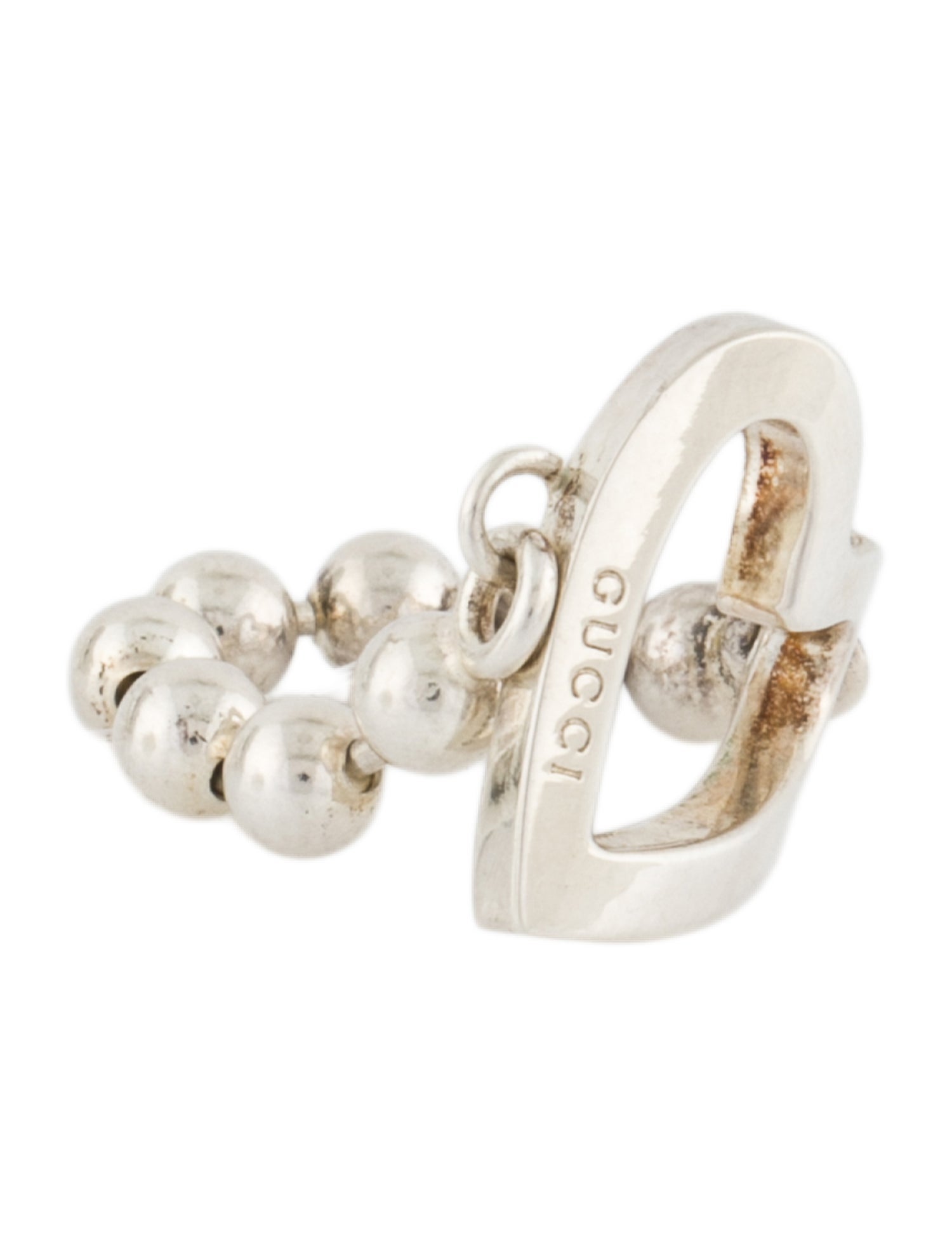 Gucci Heart Ball Chain Cocktail Ring