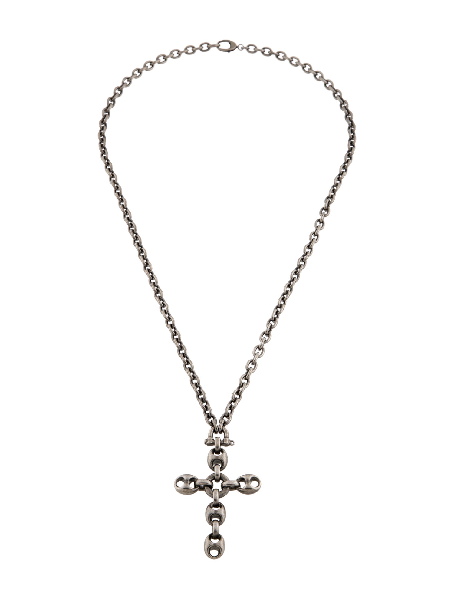 Gucci Antique Marina Cross Pendant Necklace