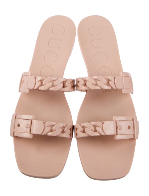 Gucci Rubber Chain-Link Accents Slides