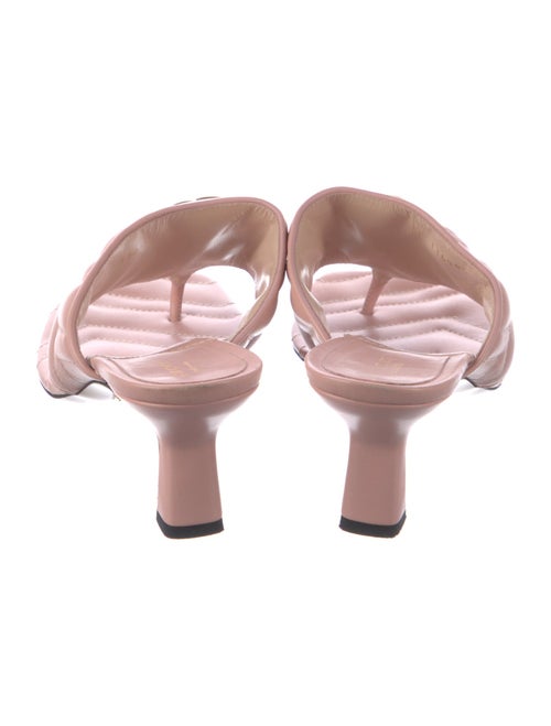 Gucci Double G Logo Leather Slides