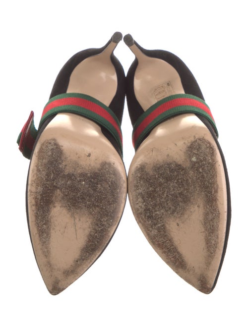 Gucci Web Accent Suede Pumps