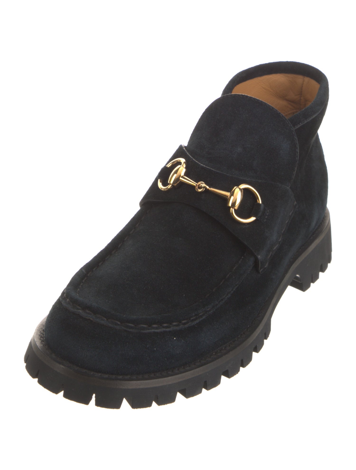 Gucci Horsebit Accent Suede Lace-Up Boots