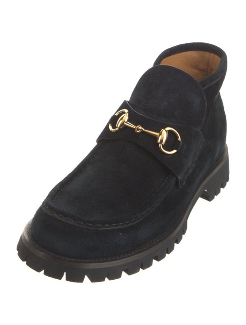Gucci Horsebit Accent Suede Lace-Up Boots