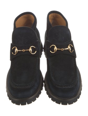 Gucci Horsebit Accent Suede Lace-Up Boots