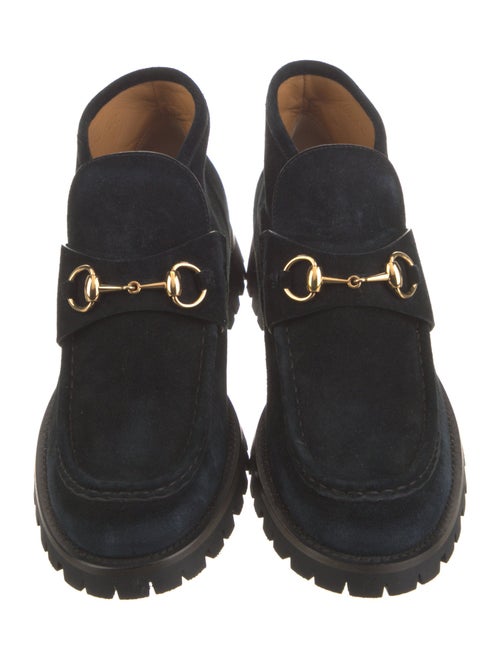 Gucci Horsebit Accent Suede Lace-Up Boots