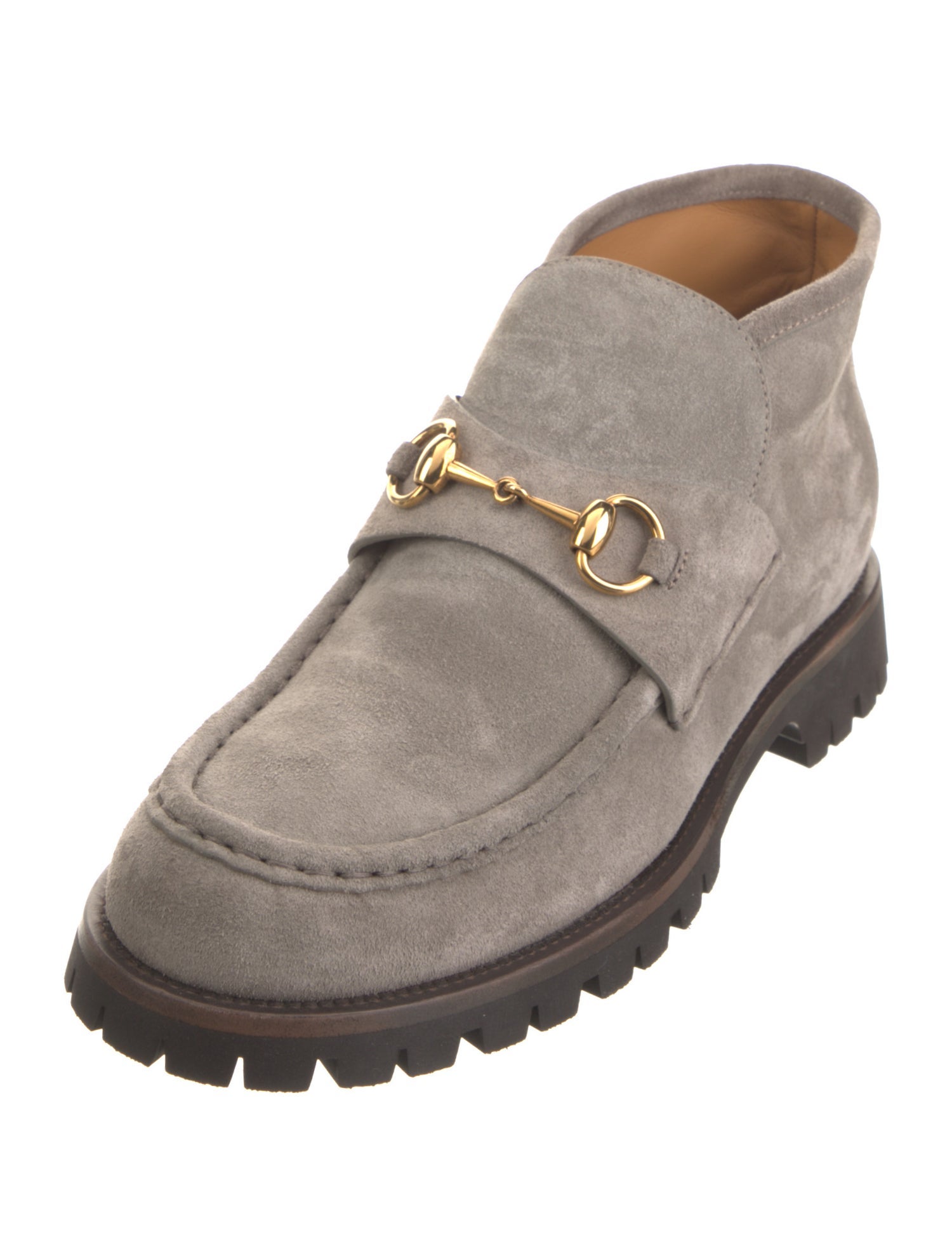 Gucci Horsebit Accent Suede Lace-Up Boots