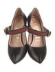 Gucci Web Accent Leather Pumps
