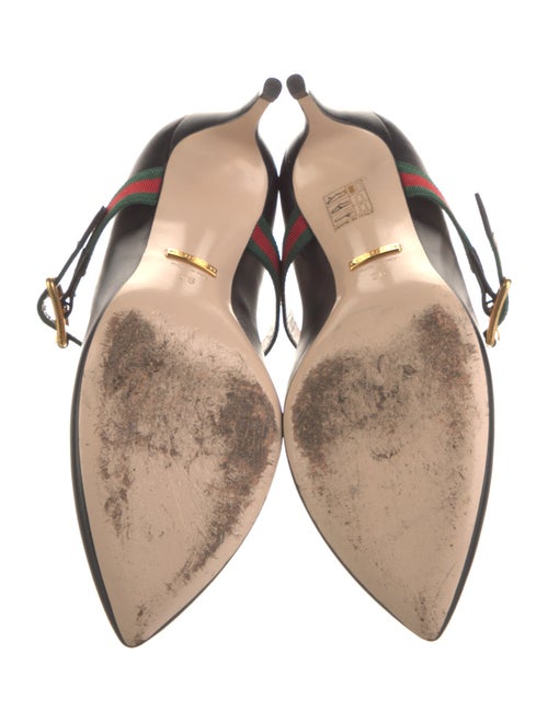 Gucci Web Accent Leather Pumps