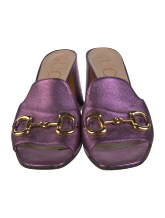 Gucci Horsebit Accent Leather Slides