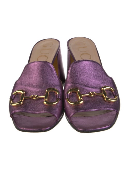 Gucci Horsebit Accent Leather Slides