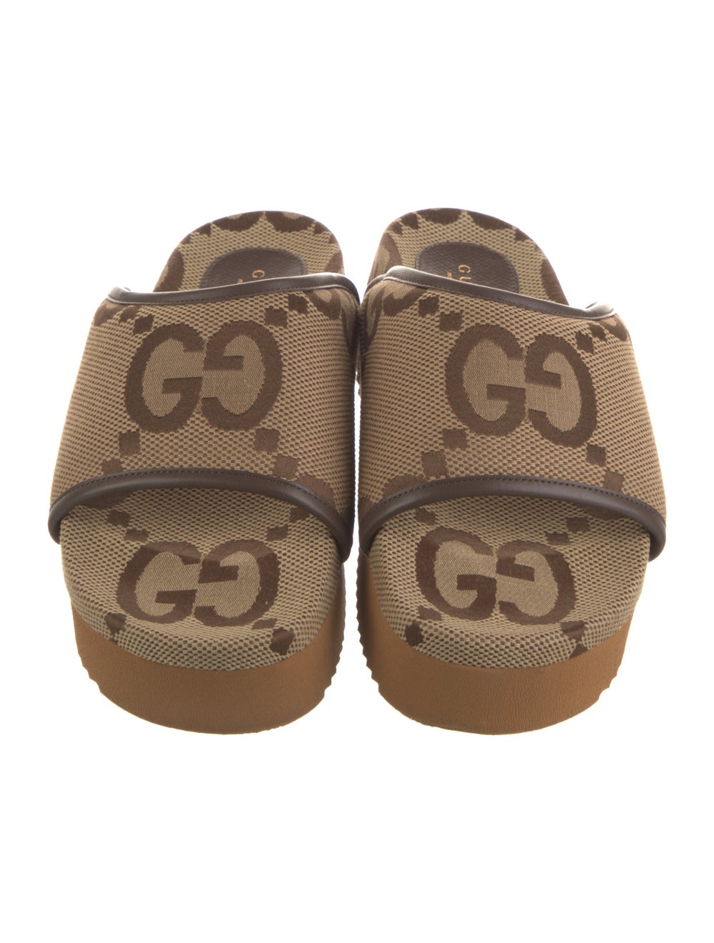 Gucci Canvas Slides Neutrals Patterned Jumbo GG L… - image 3