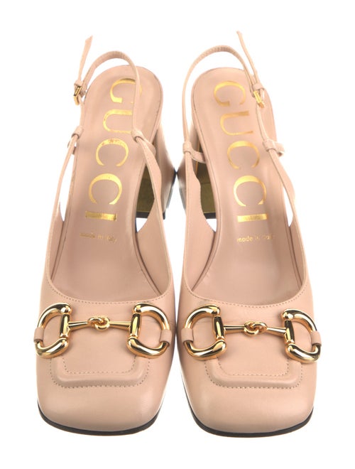 Gucci Horsebit Accent Leather Slingback Pumps