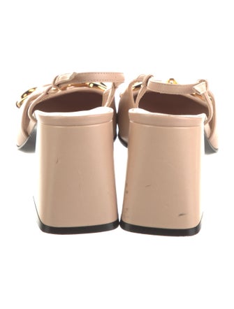 Gucci Horsebit Accent Leather Slingback Pumps