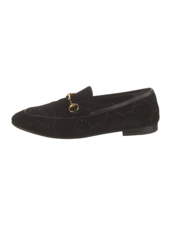 Gucci Horsebit Accent Velvet Loafers
