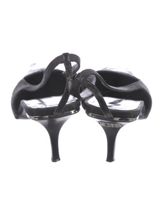 Gucci GG Canvas Crocodile Slingback Pumps