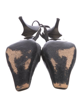 Gucci GG Canvas Crocodile Slingback Pumps