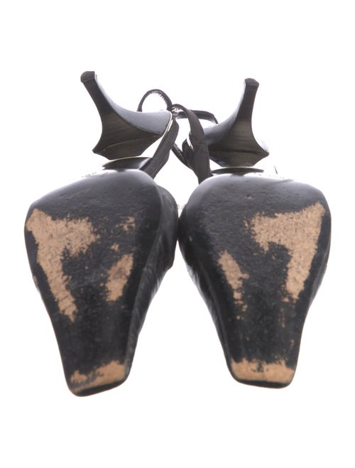 Gucci GG Canvas Crocodile Slingback Pumps